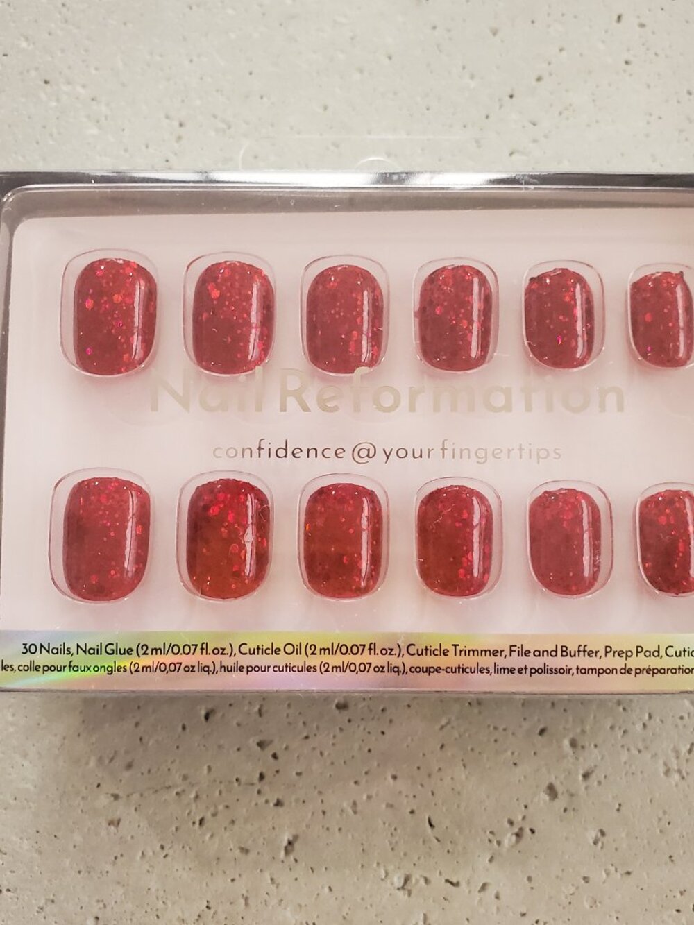 Nail Reformation ! RED, short square Nails